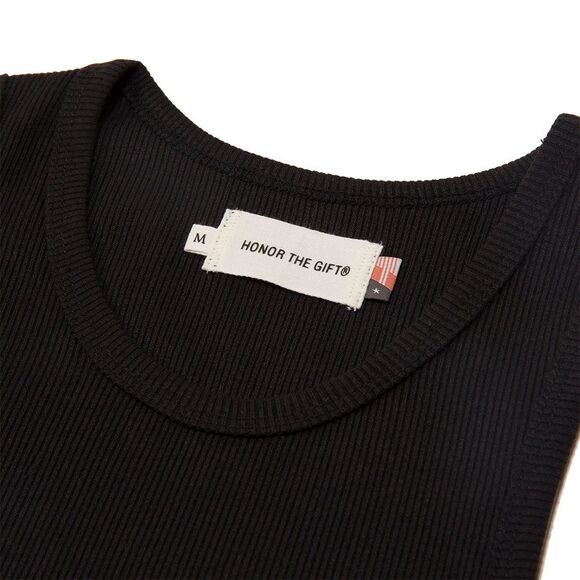 Honor The Gift Men's Crest Ribbed Knit Tank Top Shirt in Black - Picture 2 of 4